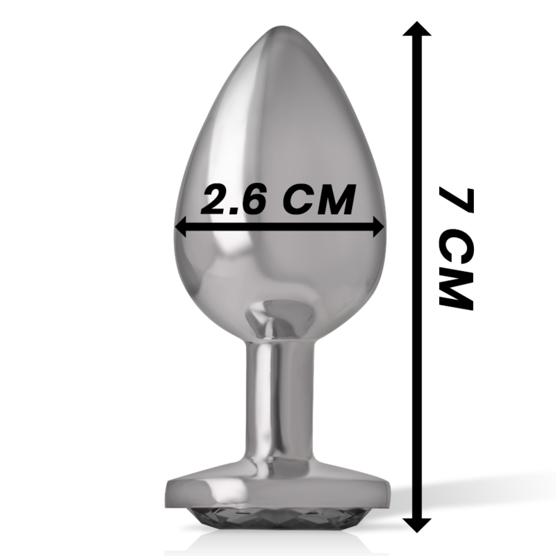 Intense Anal Toys-Analplug aus Aluminium mit Schwarz Kristall · Spielzeug aus Glas & Metall (Bild 5)