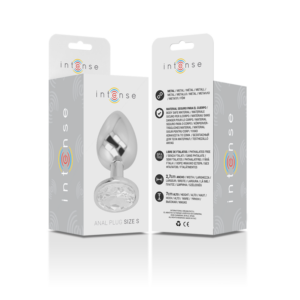 Intense Anal Toys-Analplug aus Aluminium mit Kristall-Silber, Größe S · Spielzeug aus Glas & Metall (Bild 5)