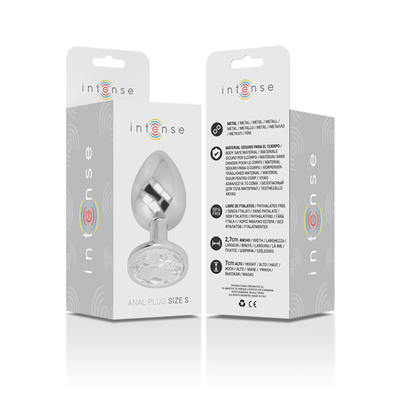 Intense Anal Toys-Analplug aus Aluminium mit Kristall-Silber, Größe S · Spielzeug aus Glas & Metall (Bild 5)