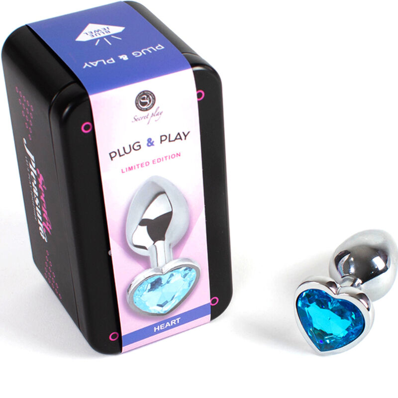 Secretplay Toys-Analplug Metall Herz Blau, Größe S, 7 cm · Spielzeug aus Glas & Metall (Bild 2)