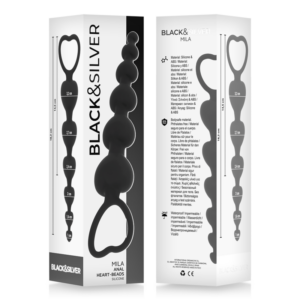 Black&silver-Mila Catena Anal ‚chain of Hearts‘ 18 cm-Silikon · Sextoys (Bild 2)