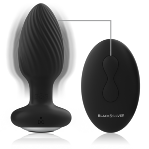 Black&silver-Welss Analplug Silikon Rotator · Vibratoren (Bild 2)