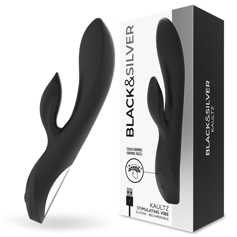 Black&silver-Kaultz Touch Control Vibrator-Silikon, 10 Geschwindigkeiten · Vibratoren (Bild 2)