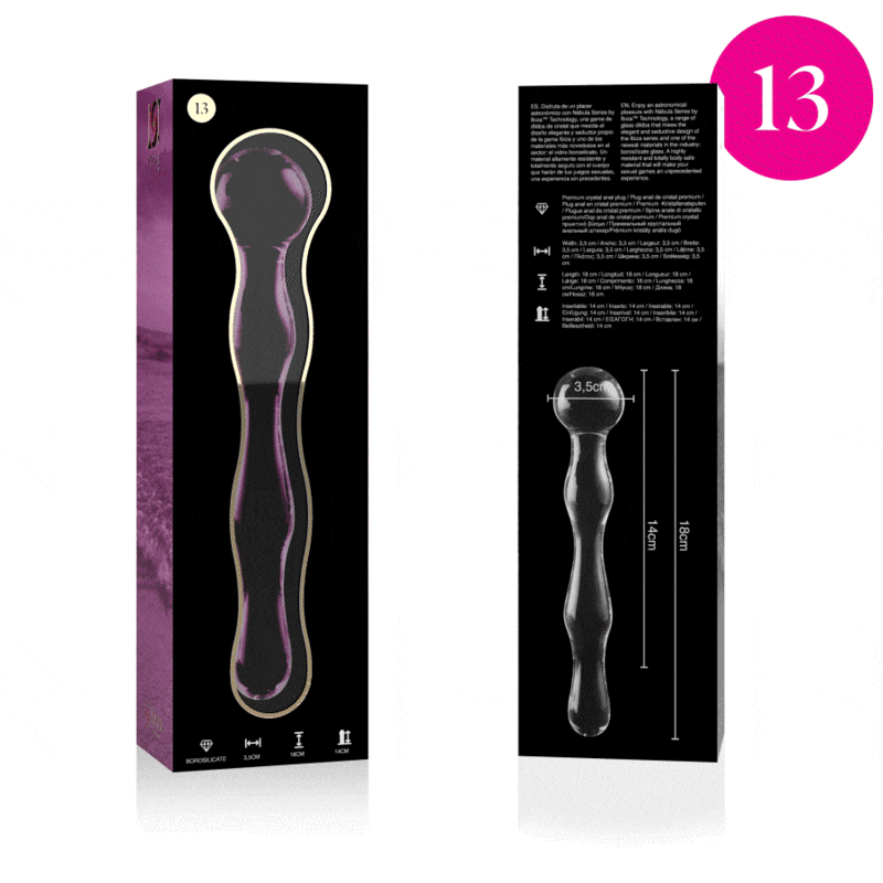 Nebula Series by Ibiza-Modell 13 Dildo Kristall 18 cm · Spielzeug aus Glas & Metall (Bild 2)