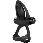 For Him-Vibrierende Ring 10 Vibrationen Silikon Schwarz-10 Geschwindigkeiten · Sextoys