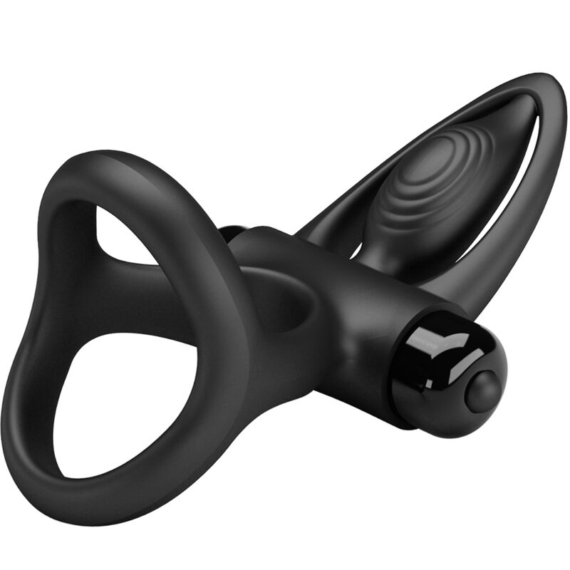 For Him-Vibrierende Ring 10 Vibrationen Silikon Schwarz-10 Geschwindigkeiten · Sextoys (Bild 6)