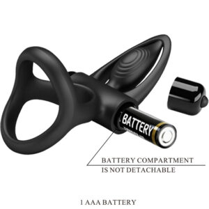 For Him-Vibrierende Ring 10 Vibrationen Silikon Schwarz-10 Geschwindigkeiten · Sextoys (Bild 8)