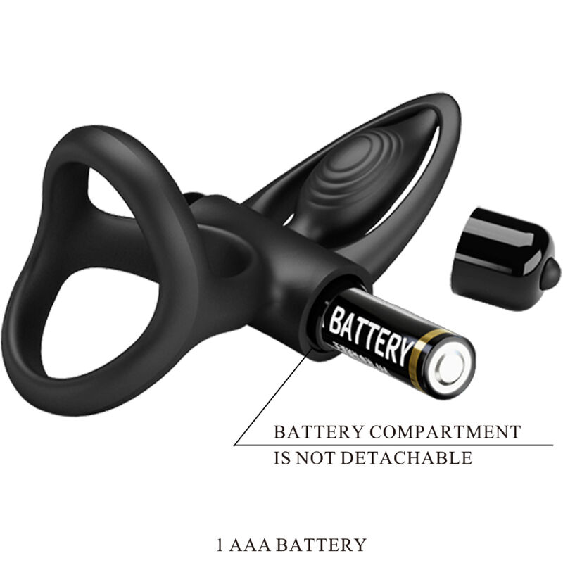 For Him-Vibrierende Ring 10 Vibrationen Silikon Schwarz-10 Geschwindigkeiten · Sextoys (Bild 8)