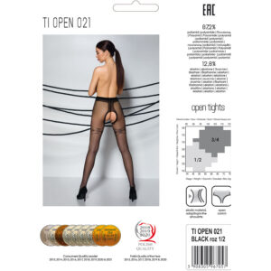 Passion-Tiopen 021 Offene Strümpfe Schwarz Klassisch/(20 Den) · Sexy Damen-Dessous (Bild 5)