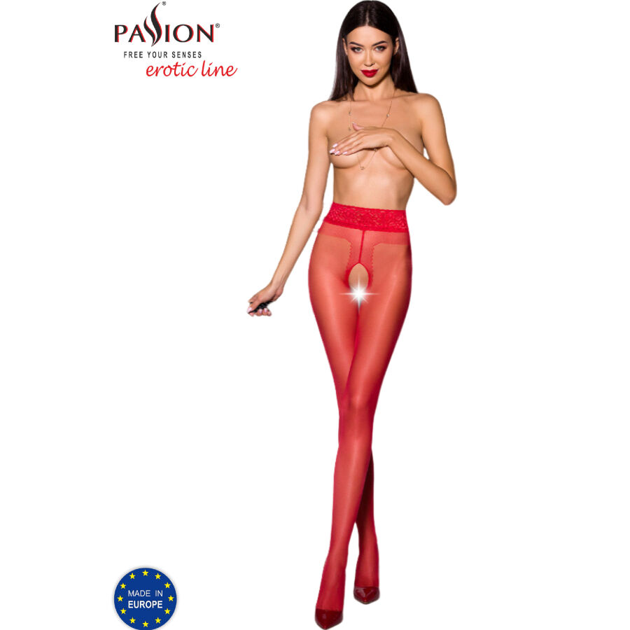 PASSION - TIOPEN 001 STOCKING BLACK 1/2 (20 DEN) Passion-Tiopen 001 Strümpfe mit Öffnung (20 Den) · Sexy Damen-Dessous