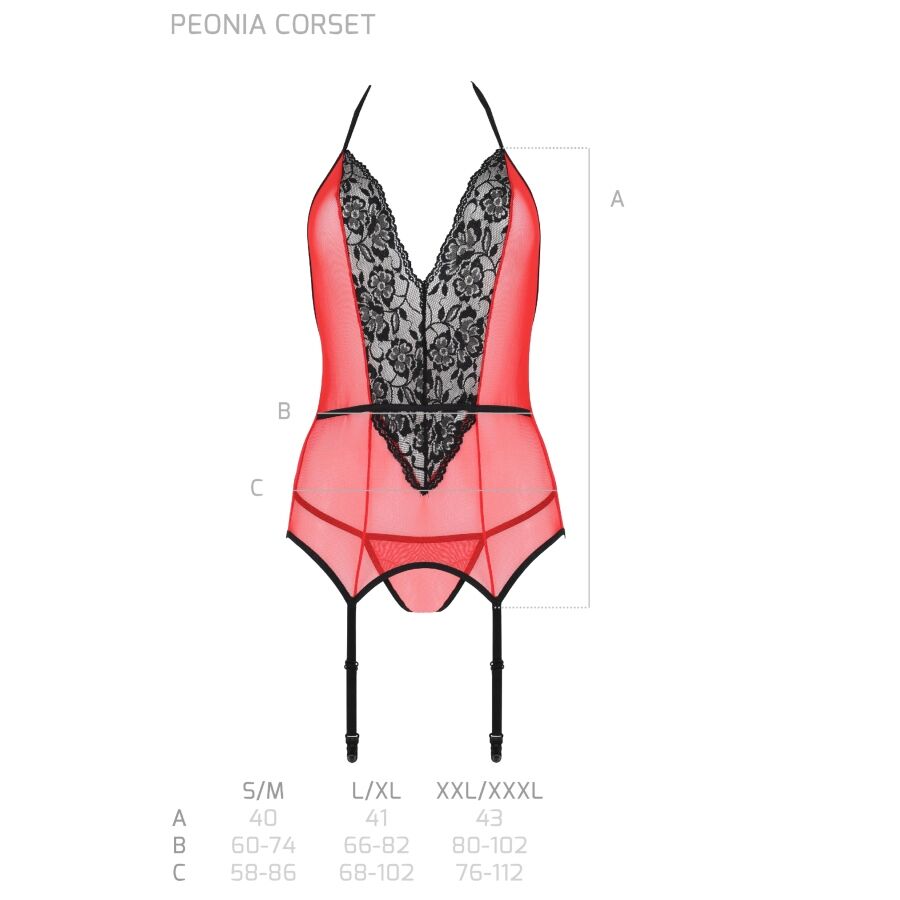 Passion-Peonia Korsett Erotic Line Rot · Spicy Dessous & Bodystockings (Bild 6)