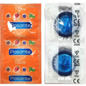 Pasante-Kondome Heidelbeeraroma, Packung 144 Stk.