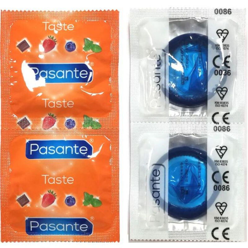 Pasante-Kondome Heidelbeeraroma, Packung 144 Stk.