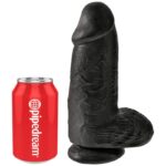 King Cock-Chubby Realistischer Penis 23 cm Schwarz-PVC, Saugnapf · Strap-on & Harness