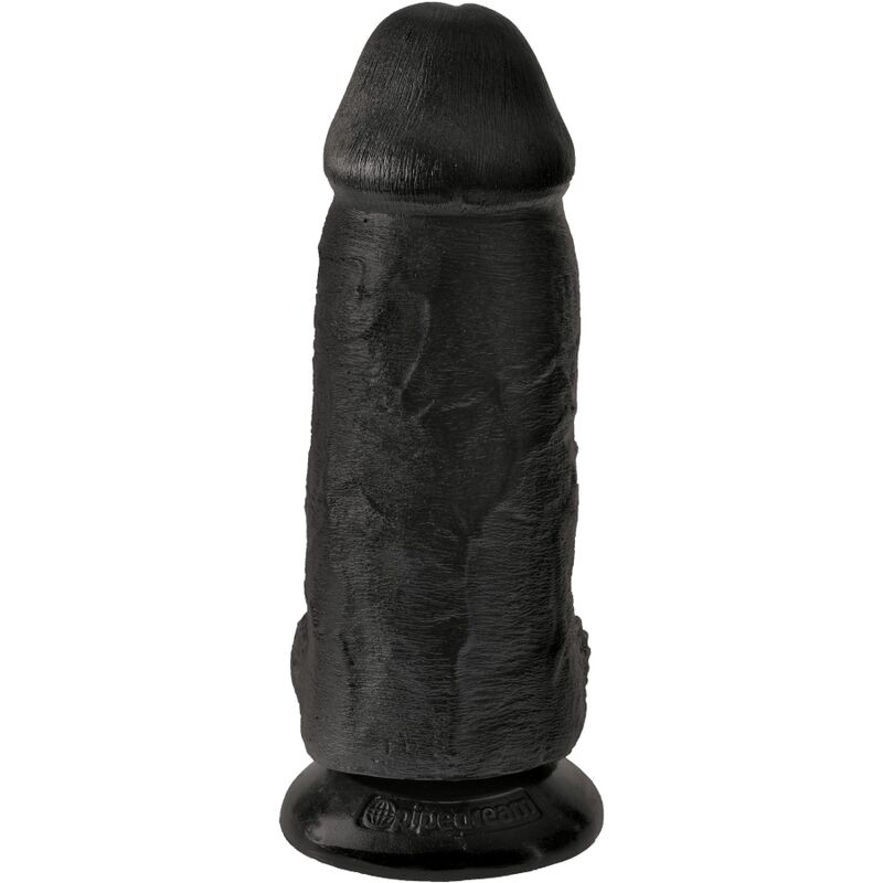 King Cock-Chubby Realistischer Penis 23 cm Schwarz-PVC, Saugnapf · Strap-on & Harness (Bild 4)