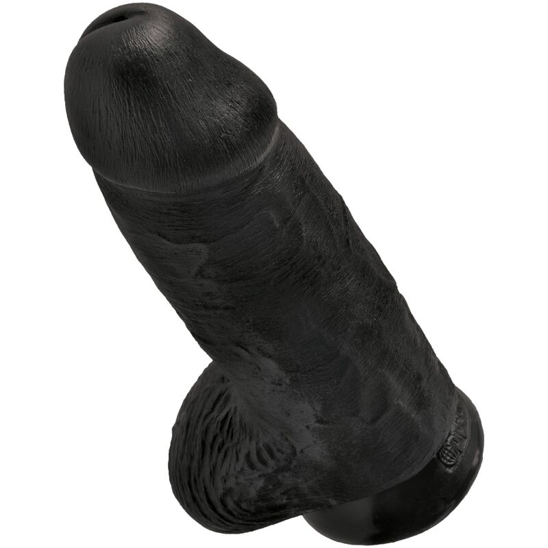 King Cock-Chubby Realistischer Penis 23 cm Schwarz-PVC, Saugnapf · Strap-on & Harness (Bild 5)