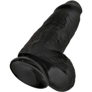 King Cock-Chubby Realistischer Penis 23 cm Schwarz-PVC, Saugnapf · Strap-on & Harness (Bild 6)
