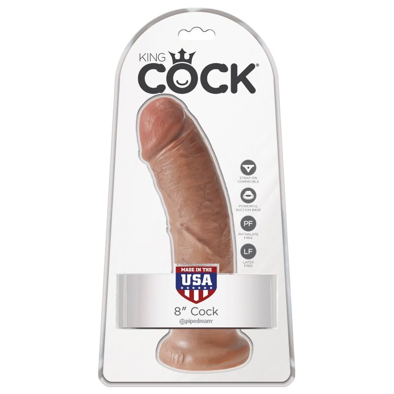 King Cock-Reale Penis 19.5 cm Caramel-PVC, Wasserdicht, Saugnapf · Strap-on & Harness (Bild 5)