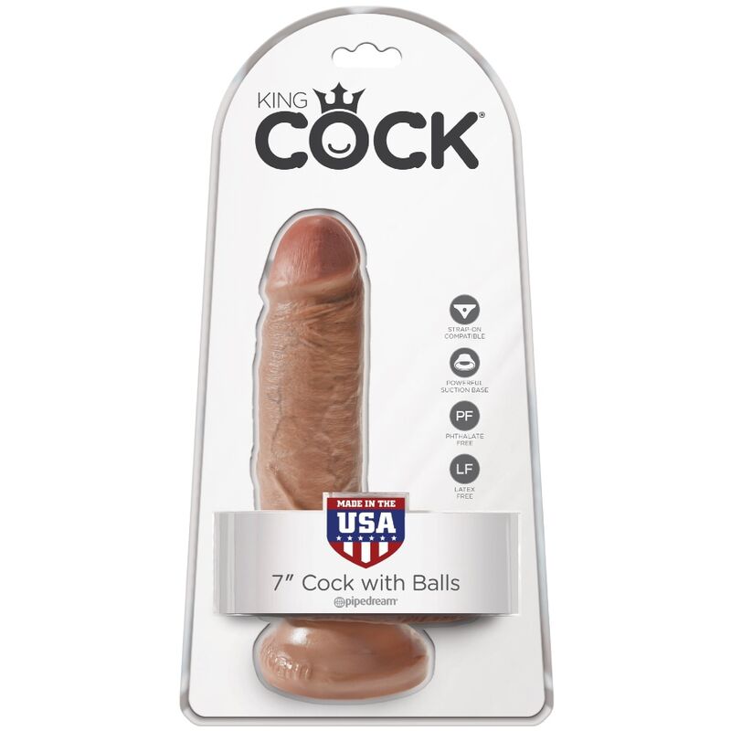 King Cock-Realistische Dildo mit Hoden 13.2 cm Caramel-PVC · Strap-on & Harness (Bild 2)