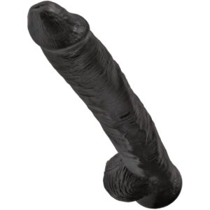 King Cock-Realistischer Penis mit Hoden 30.5 cm Schwarz-PVC, Saugnapf · Strap-on & Harness (Bild 4)