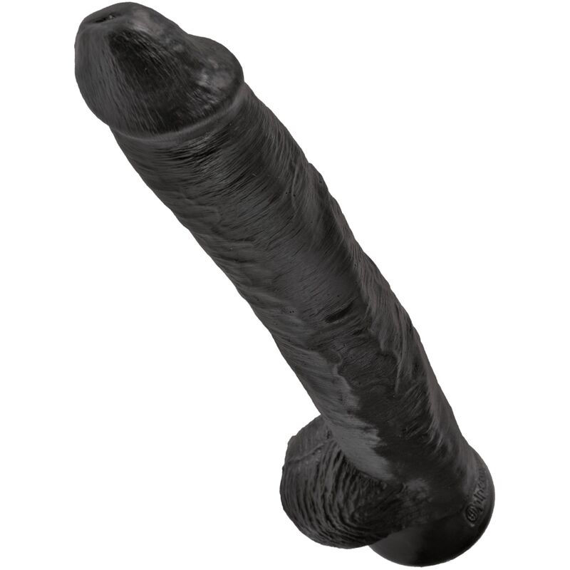 King Cock-Realistischer Penis mit Hoden 30.5 cm Schwarz-PVC, Saugnapf · Strap-on & Harness (Bild 4)