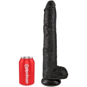 King Cock-Realistischer Penis mit Hoden 30.5 cm Schwarz-PVC, Saugnapf