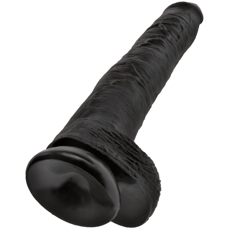 King Cock-Realistischer Penis mit Hoden 30.5 cm Schwarz-PVC, Saugnapf · Strap-on & Harness (Bild 5)