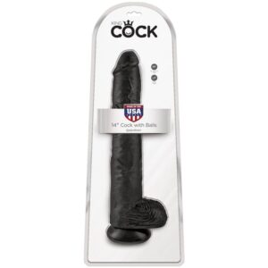 King Cock-Realistischer Penis mit Hoden 30.5 cm Schwarz-PVC, Saugnapf · Strap-on & Harness (Bild 6)