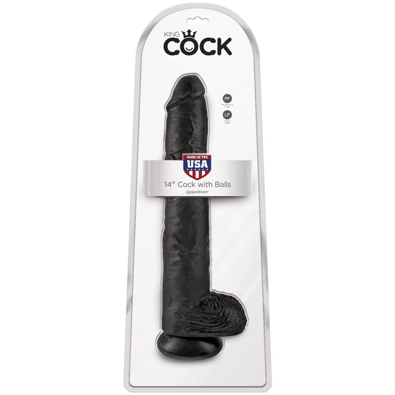 King Cock-Realistischer Penis mit Hoden 30.5 cm Schwarz-PVC, Saugnapf · Strap-on & Harness (Bild 6)