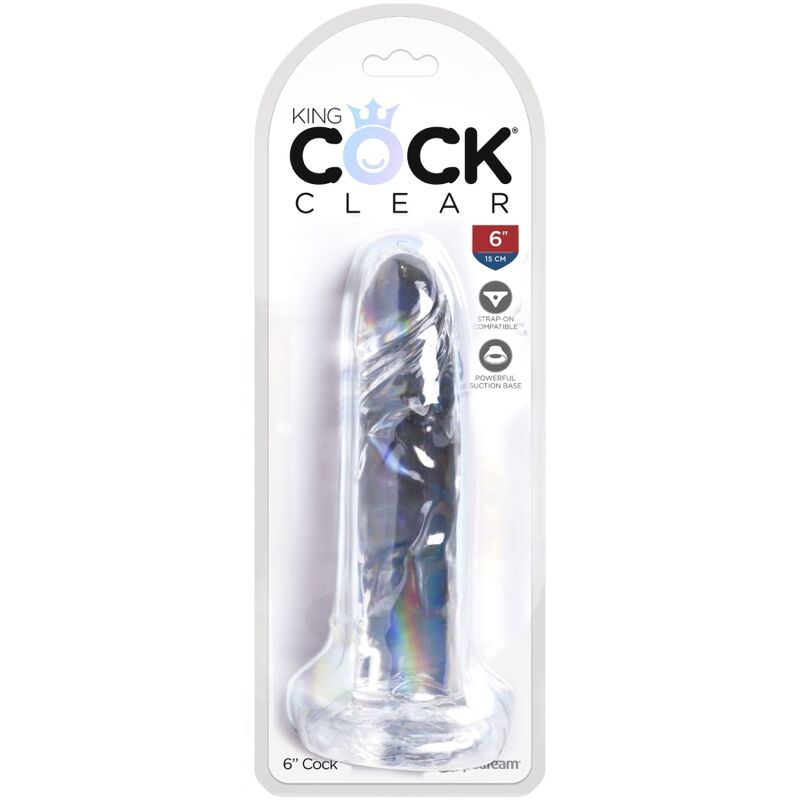 King Cock-Realistischer Penis Transparent 15.5 cm-TPE, Wasserdicht · Strap-on & Harness (Bild 4)