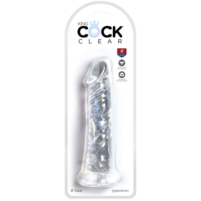 King Cock-Dildo Realistisch Transparent 19.7 cm-TPE, Wasserdicht · Strap-on & Harness (Bild 4)