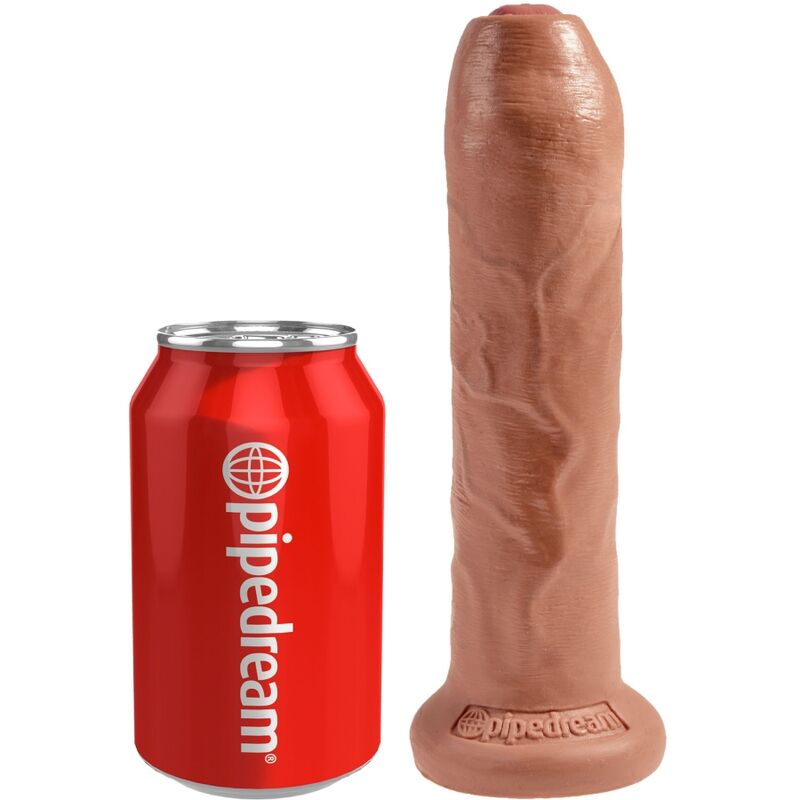 King Cock-Uncut Realistischer Penis 17.8 cm Karamell-PVC, Saugnapf