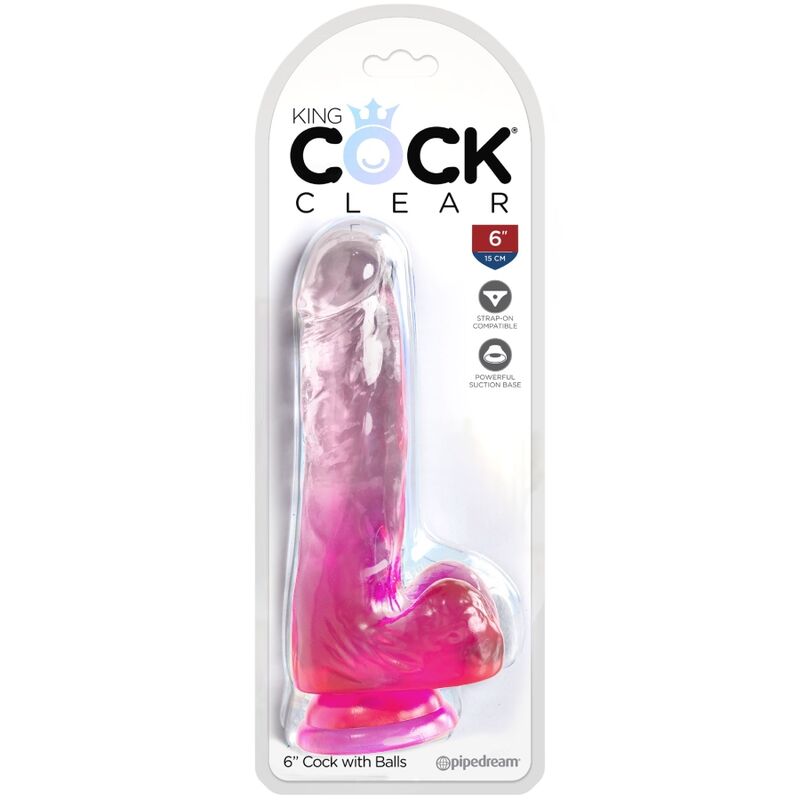 King Cock-Pipedreams King Cock Clear Realistic Penis Transparent · Strap-on & Harness (Bild 2)
