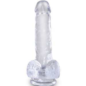 King Cock-Clear Realistic Penis Transparent mit Testikeln 13.5 cm · Strap-on & Harness (Bild 5)