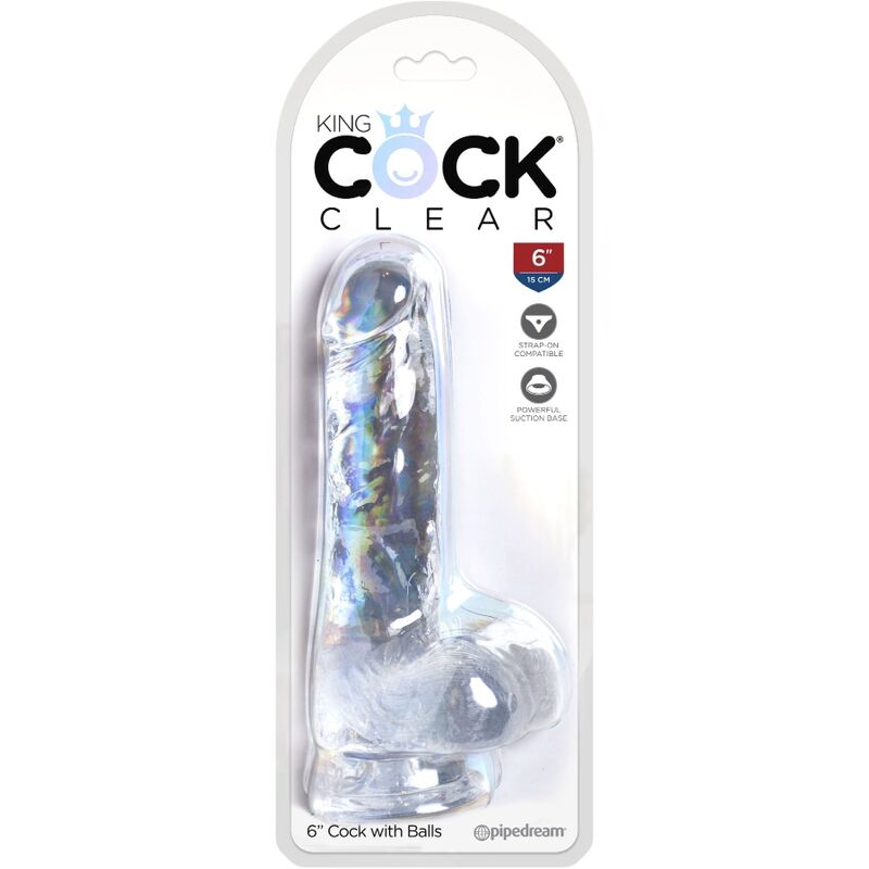 King Cock-Clear Realistic Penis Transparent mit Testikeln 13.5 cm · Strap-on & Harness (Bild 4)