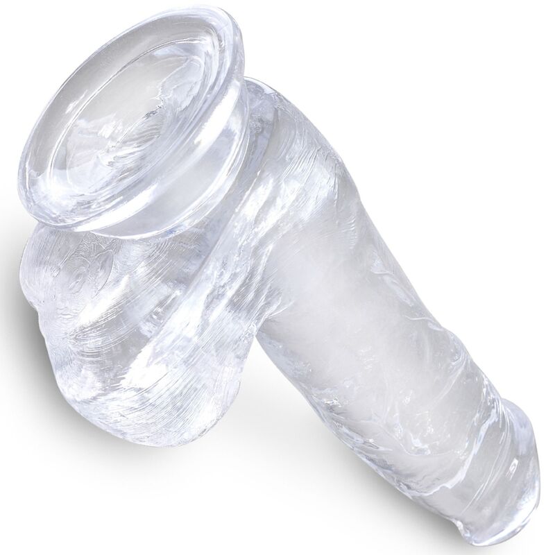 King Cock-Clear Realistic Penis Transparent mit Testikeln 13.5 cm · Strap-on & Harness (Bild 2)