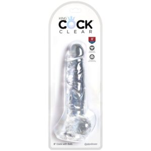 King Cock-Clear Realistischer Penis mit Testikalen 16.5 cm Transparent-TPE · Strap-on & Harness (Bild 5)