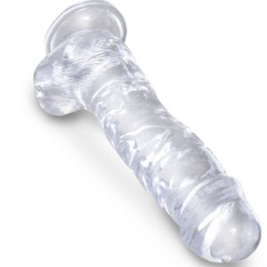 King Cock-Clear Realistischer Penis mit Testikalen 16.5 cm Transparent-TPE · Strap-on & Harness (Bild 3)