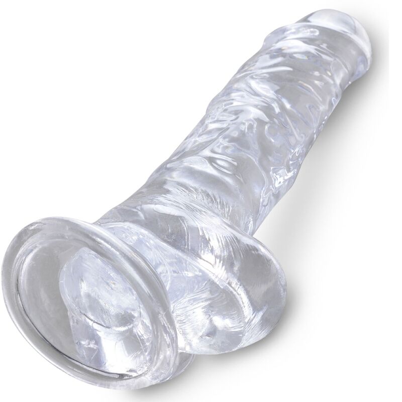 King Cock-Clear Realistischer Penis mit Testikalen 16.5 cm Transparent-TPE · Strap-on & Harness (Bild 4)