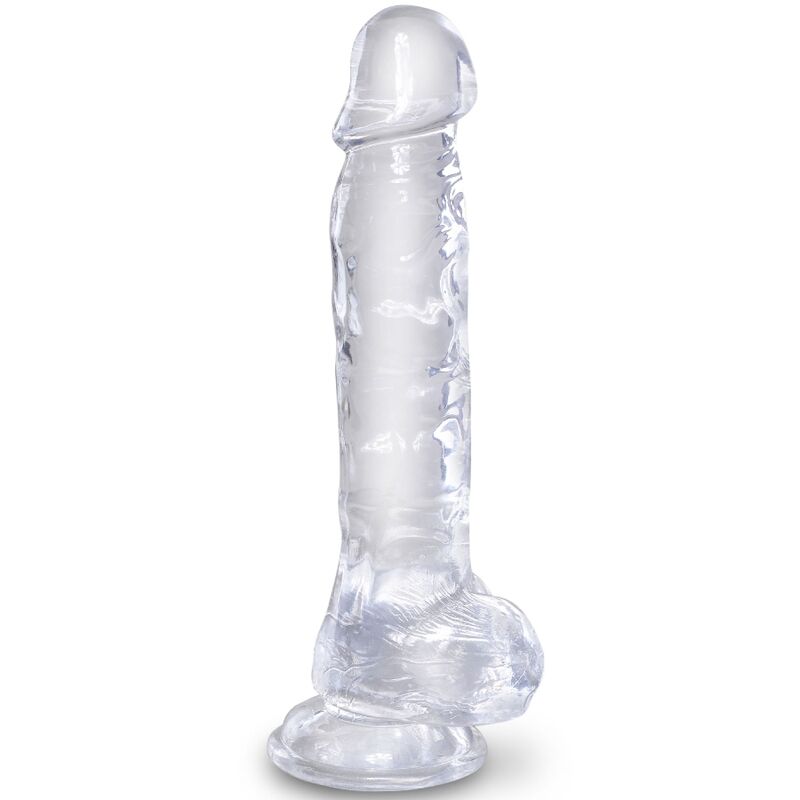 King Cock-Clear Realistischer Penis mit Hoden 16.5 cm Transparent-TPE