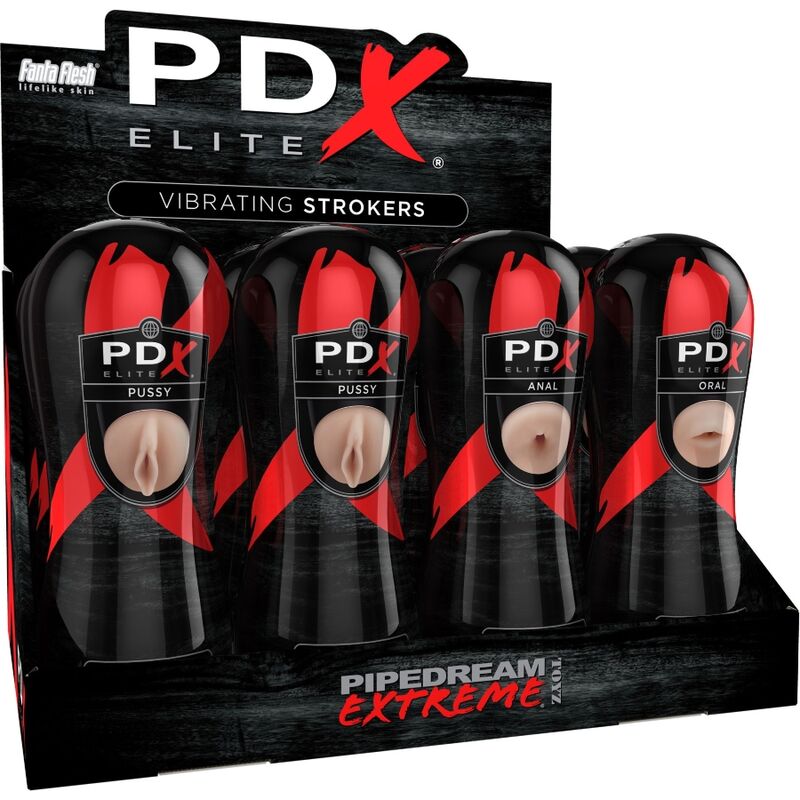 Pdx Elite-Stroker Set 12 Stk.: 6x Vagina, 3x Anal, 3x Oral-TPE