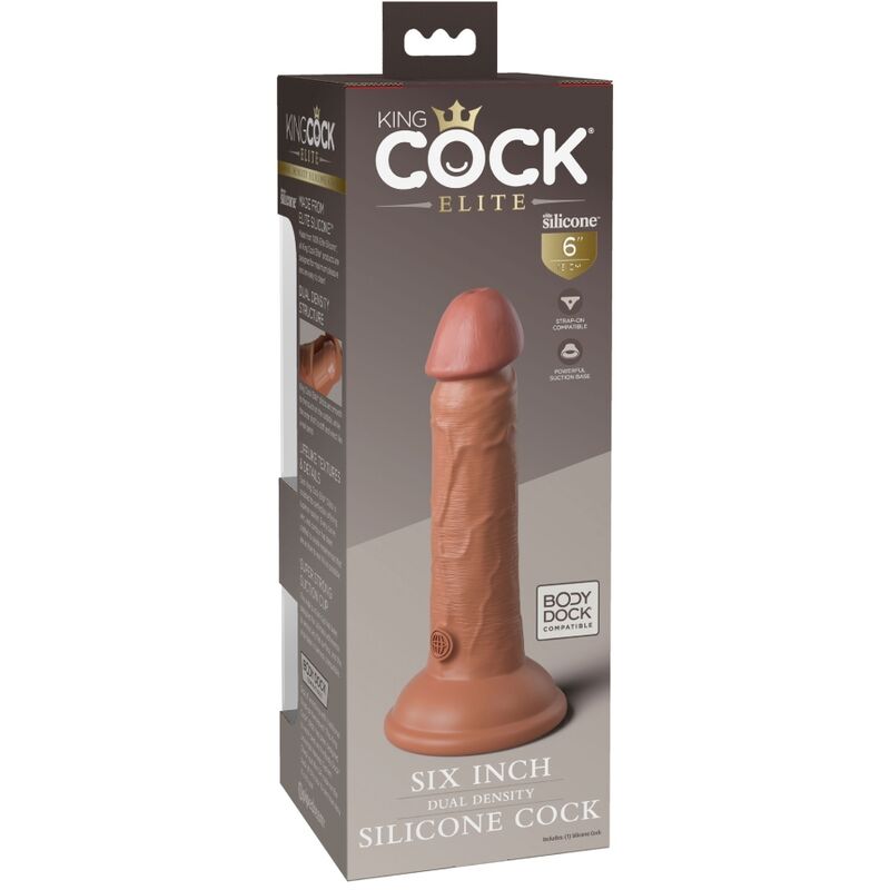 King Cock-Elite Dildo Realist aus Silikon 15.2 cm Caramel-Saugnapf · Strap-on & Harness (Bild 3)