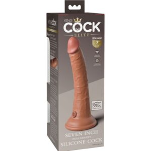 King Cock-Elite Dildo Realist in Silikon 17.8 cm Caramel-Saugnapf · Strap-on & Harness (Bild 4)