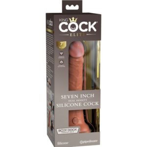 King Cock-Elite Dildo Realist in Silikon 17.8 cm Caramel-Saugnapf · Strap-on & Harness (Bild 6)