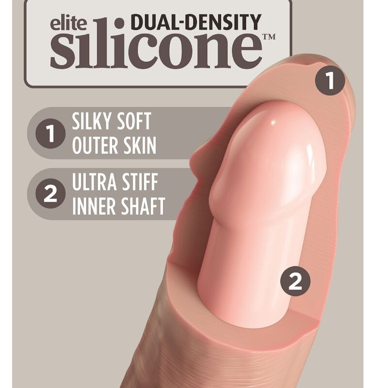 King Cock-Elite Dildo Realist in Silikon, 17.8 cm-Saugnapf · Strap-on & Harness (Bild 4)
