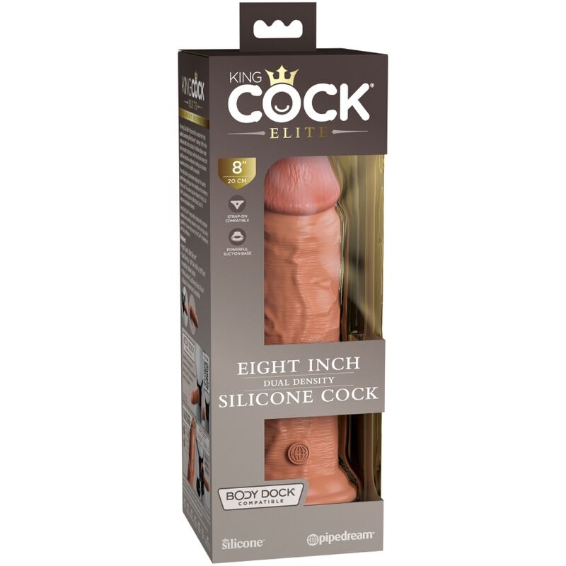 King Cock-Elite Realistic Silikon Dildo 20.3 cm Caramel-Saugnapf · Strap-on & Harness (Bild 5)