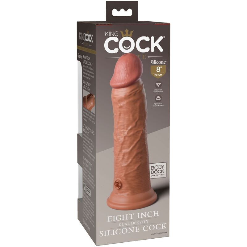King Cock-Elite Realistic Silikon Dildo 20.3 cm Caramel-Saugnapf · Strap-on & Harness (Bild 2)