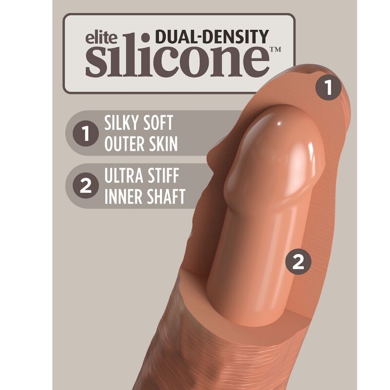 King Cock-Elite Realistic Silikon Dildo 20.3 cm Caramel-Saugnapf · Strap-on & Harness (Bild 3)
