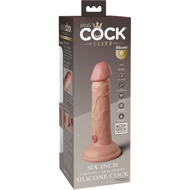 King Cock-Realistische Elite Dildo mit Vibrationen in Silikon, 15.2 cm · Strap-on & Harness (Bild 7)