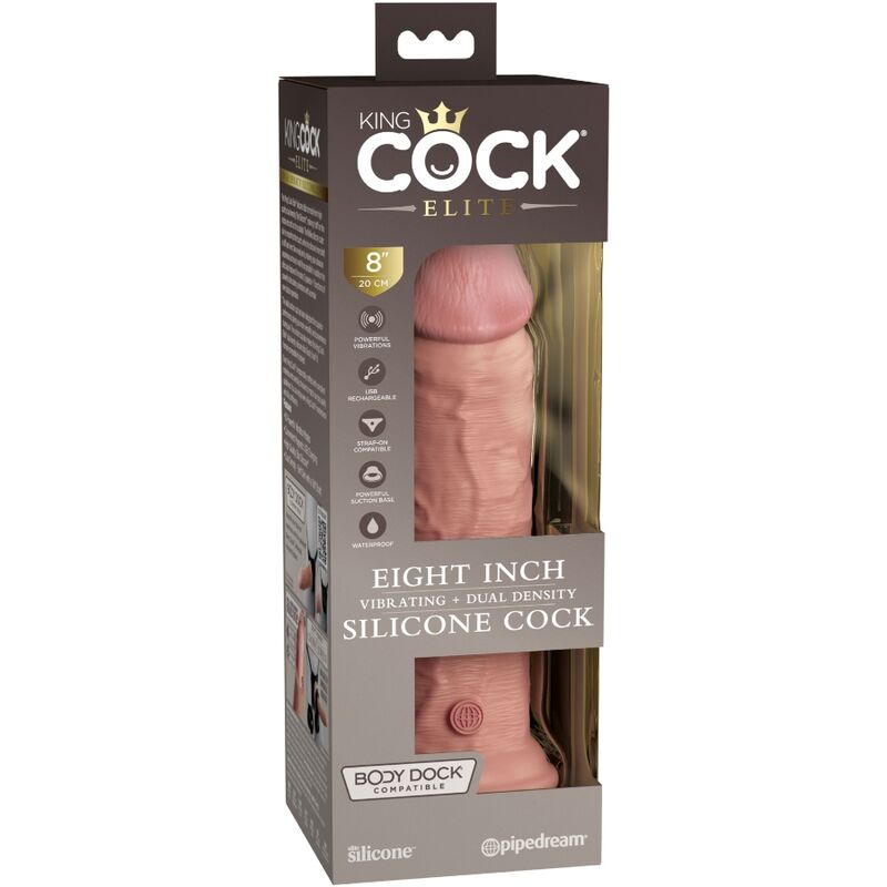 King Cock-Realistische Elite Dildo mit Vibrationen in Silikon, 20,3 cm · Strap-on & Harness (Bild 3)